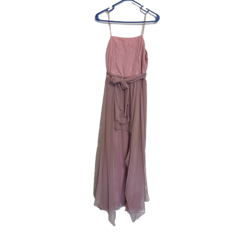 Vintage | Pink Pleated Chiffon Prom/Bridesmaid Dress - S